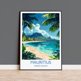 Mauritius Travel Print, Travel Poster of Mauritius, Indian Ocean Island Art, Mauritius Wall Art Gift, NQ Media Designs