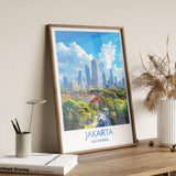 Jakarta Travel Print, Travel Poster of Jakarta, Indonesia, Jakarta Art Lovers Gift, Wall Art Decor Print Gift NQ Media Designs