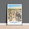 Alberobello Italy Print, Trulli Houses Wall Art with Border, Puglia Village Poster, Italian Travel Print, Alberobello Gift Print