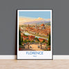 Florence Italy Travel Poster, Piazzale Michelangelo View, Florence Skyline Wall Art, Duomo Print, Tuscany Vintage Travel Poster
