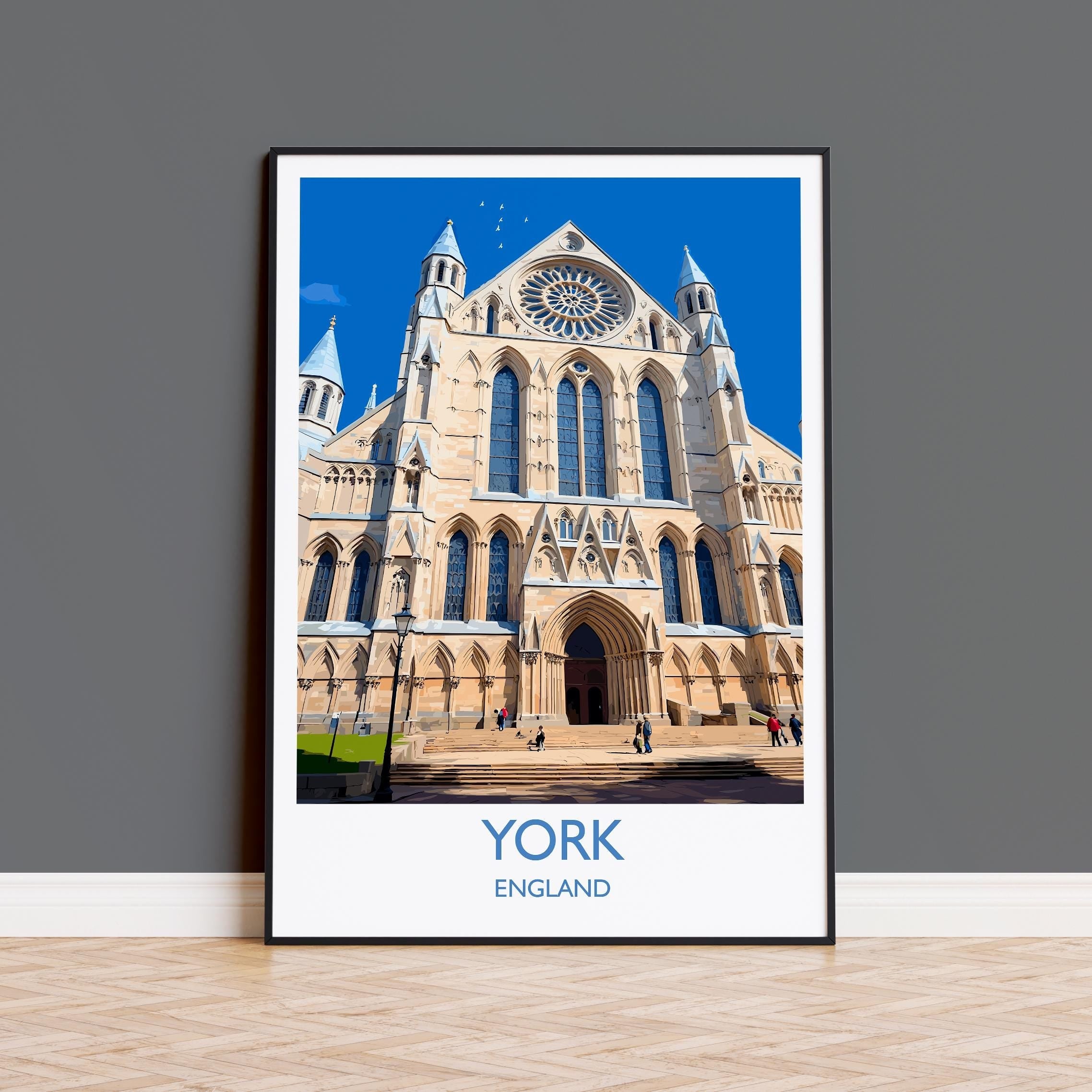 York Travel Poster Wall Art, City of York Travel Print, English Cities Art Gift, Wall Art Print NQ Media Designs