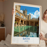 Bath Travel Print, Travel Poster of Bath, England, Cotswolds Art, Bath Gift, Avon Wall Art Print NQ Media Designs