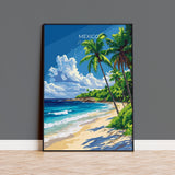 Mexico Travel Poster Wall Art, Travel Print of Mexico, Mexico Coast Art Gift, Mexico Art Lovers Gift, NQ Media Designs