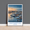 Port of Southampton Travel Poster, Southampton Docks Wall Art, Cruise Ship Harbour Print, Historic Port Illustration, UK Coastal Decor
