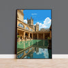 Bath Travel Print, Travel Poster of Bath, England, Cotswolds Art, English City Gift, Avon Wall Art Print NQ Media Designs