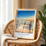 Samarkand Uzbekistan Travel Poster, Registan Square Wall Art, Silk Road Print, Central Asia Travel Poster, Islamic Architecture Decor