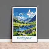 Snowdonia Travel Poster, Snowdonia Travel Print, Wales, Welsh Art, Snowdonia Gift, Wall Art Print NQ Media Designs