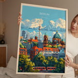 Berlin Travel Poster Wall Art, Travel Print of Berlin, Berlin Art Lovers Gift, Germany Art Gift NQ Media Designs