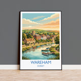 Wareham Dorset Print, Historic Saxon Walled Town Wall Art, River Frome Travel Poster, Dorset Countryside Decor, UK Gift