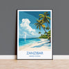 Zanzibar Travel Print, Travel Poster of Zanzibar, Indian Ocean Island Art, Zanzibar Wall Art Gift,