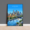 Melbourne Australia Poster, Victoria Wall Art, Yarra River Travel Print, Australian City Decor, Melbourne Gift