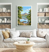 Loch Lomond Scotland Travel Print, Scottish Highlands Wall Art, Scenic Loch Landscape Poster, Nature Illustration, UK Decor, Scotland Gift