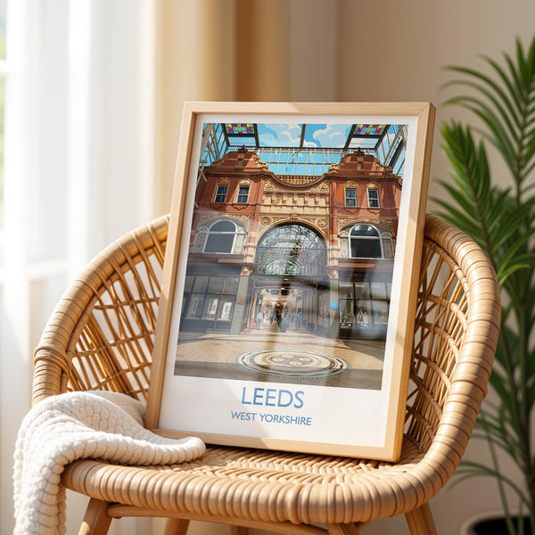 Leeds Travel Wall Art Print, Travel Poster of Leeds,West Yorkshire Wall Print, English City Art Gift