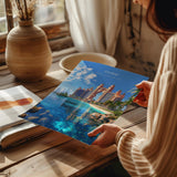 Dubai Travel Poster, Travel Print of Dubai, Palm Jumeirah Dubai Art lovers Gift, UAE Wall Art Gift NQ Media Designs