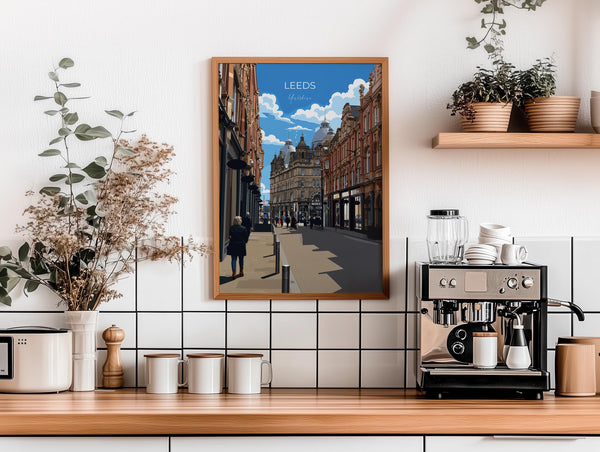 Leeds Travel Wall Art Poster, Travel Print of Leeds, West Yorkshire Wall Print, English City Art Gift
