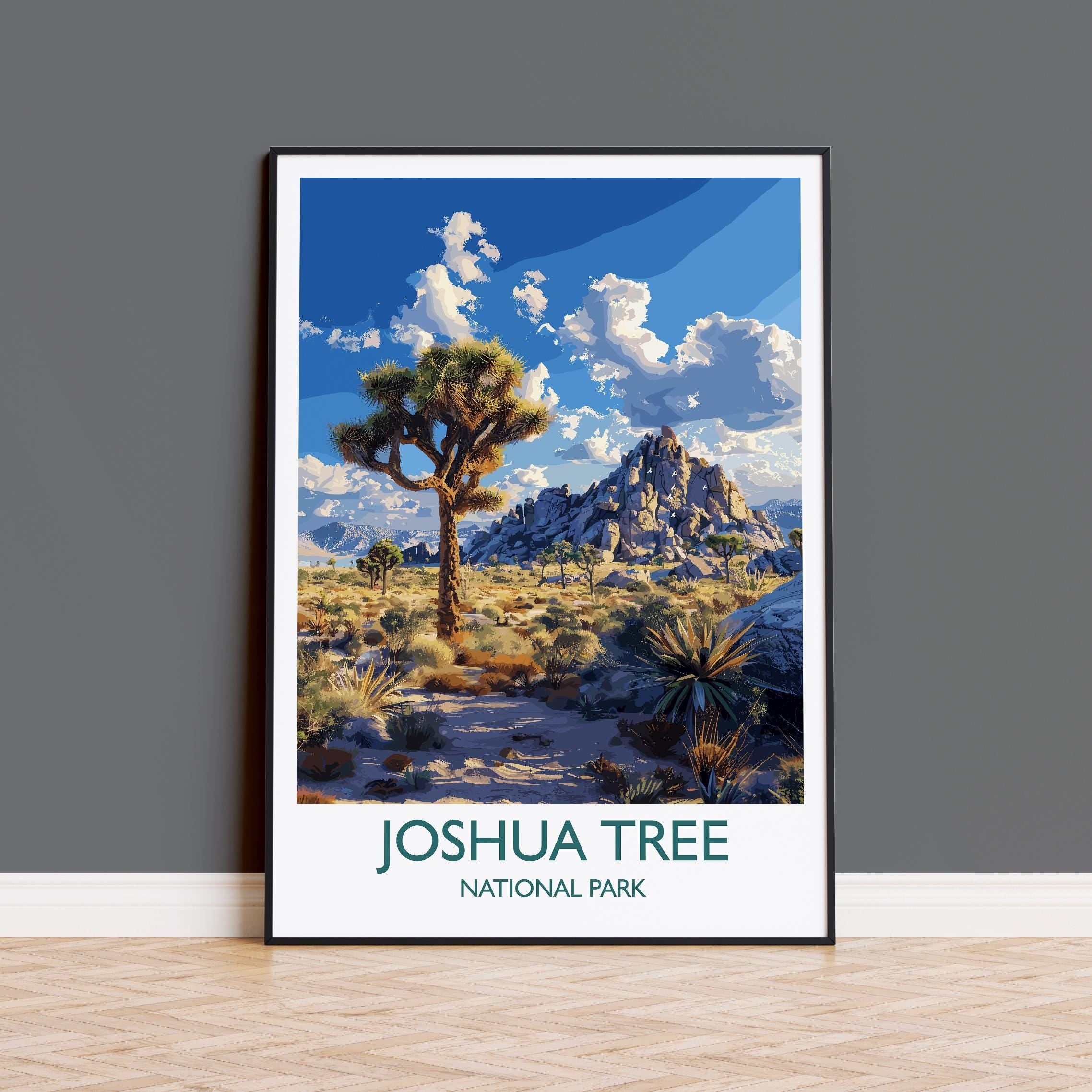 Joshua Tree National Park Travel Poster Wall Art, Travel Print of Joshua Tree, National Park Art Lovers Gift, California, USA, Wall Art Gift NQ Media Designs