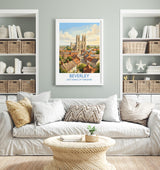 Beverley Minster Travel Poster, Beverley Yorkshire Wall Art, Historic Market Town Print, Gothic Cathedral Illustration, Beverley Gift