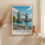 Tower Bridge Travel Print, Travel Poster of Tower Bridge, London Poster, Tower Bridge Gift, London City Art, London Art UK Travel Gift NQ Media Designs