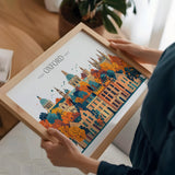Oxford Travel Poster Skyline Wall Art Landscape, Travel Print of Oxford, Oxford Art Lovers Gift, England Horizontal Art Gift NQ Media Designs