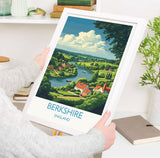 Berkshire Travel Poster Wall Art, Berkshire Travel Print, English Countryside Art Gift, Wall Art Print NQ Media Designs