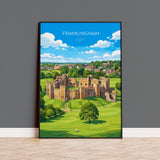 Framlingham Castle Poster, Suffolk Wall Art, Medieval Castle Print, English Travel Poster, Framlingham Gift