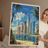Dubai Travel Poster, Travel Print of Dubai, Dubai Marina Art lovers Gift, UAE Wall Art Gift NQ Media Designs