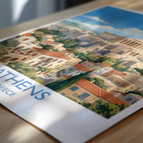 Athens Greece Print, Acropolis Wall Art with Border, Parthenon Poster, Greece Travel Print, Athens Gift Print