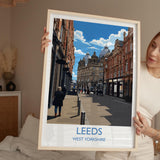 Leeds Travel Wall Art Print, Travel Poster of Leeds,West Yorkshire Wall Print, English City Art Gift NQ Media Designs