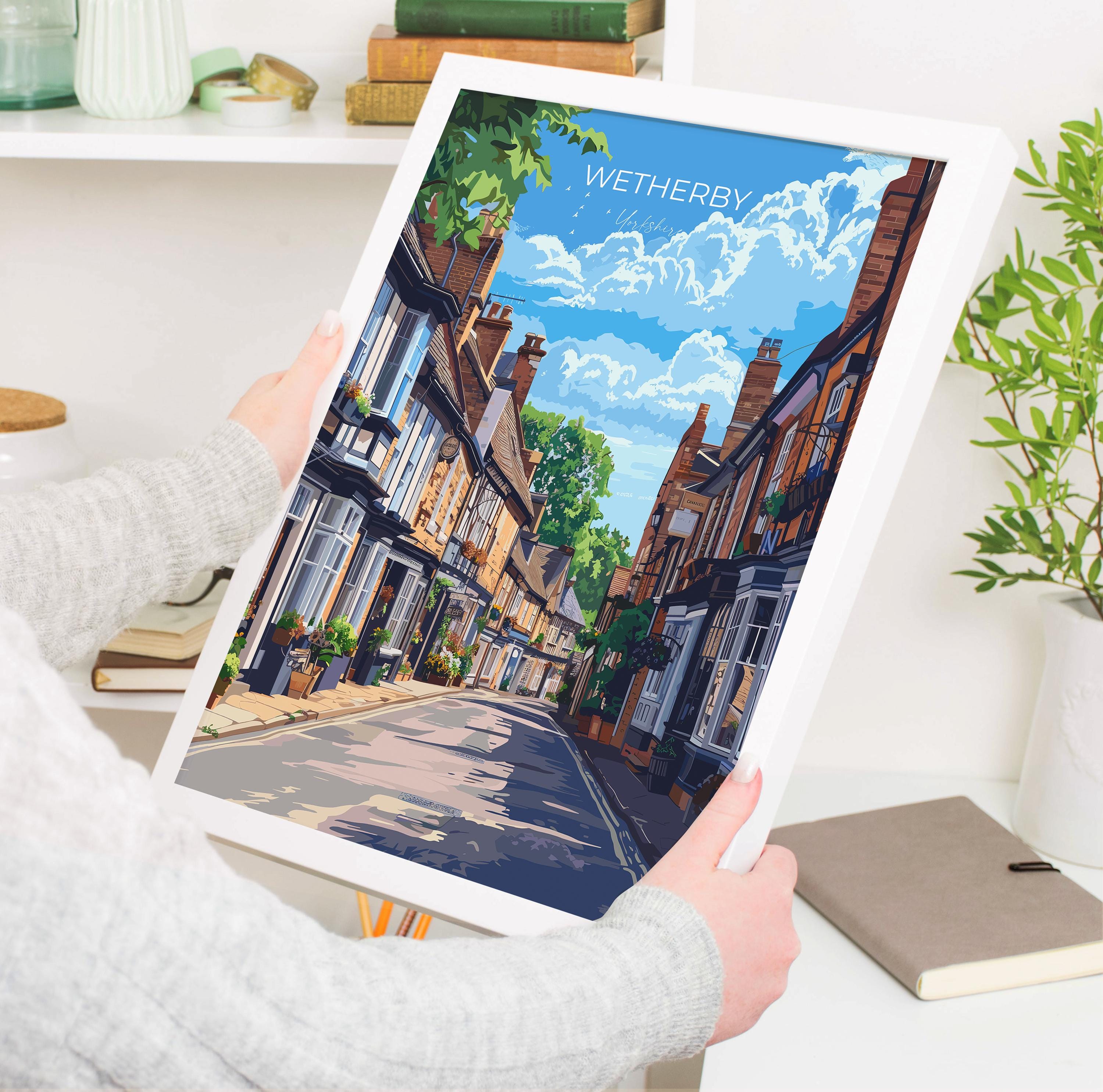 Wetherby Travel Print Wall Art, Travel Poster of Wetherby, Yorkshire, England, Wetherby Art Lovers Gift, England Gift NQ Media Designs