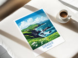 Dingle Poster, Travel Print of Dingle, County Kerry, Ireland Coast, Travel Wall Art Gift NQ Media Designs