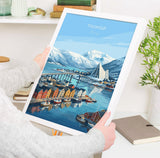 Tromsø Norway Poster, Northern Lights Wall Art, Arctic Cathedral Print, Norway Travel Poster, Tromsø Gift