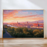 Florence Travel Poster Wall Art City Landscape, Travel Print of Florence, Tuscany Art Lovers Gift,Italy Art Gift NQ Media Designs