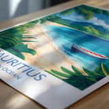 Mauritius Travel Print, Travel Poster of Mauritius, Indian Ocean Island Art, Mauritius Wall Art Gift, NQ Media Designs