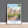 Bucharest Travel Poster, Romanian Athenaeum Wall Art, Bucharest City Print, Historic Architecture Illustration, Europe Decor, Romania Gift