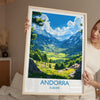 Andorra Travel Poster, Travel Print of Andorra, Europe, Andorra Wall Art Gift, Pyrenees Mountains Wall Decor Gift