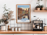 Colmar France Travel Poster, Alsace Village Wall Art, Little Venice Canal Print, Colourful Houses Illustration, Europe Decor