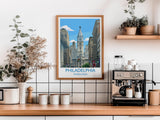 Philadelphia City Art Print, Philadelphia Skyline View, Pennsylvania Travel Poster, US City Gift NQ Media Designs