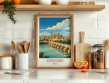 Cordoba Spain Print, Mezquita Wall Art with Border, Andalusia Poster, Spain Travel Print, Cordoba Gift Print