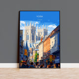 York Travel Print Wall Art, City of York Travel Poster, English Cities Art Gift, Wall Art Print NQ Media Designs