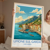 Limone sul Garda Travel Print | Lakeside Harbour, Italy Wall Art