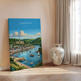 Dartmouth Poster, Devon Wall Art, River Dart Print, Britannia Royal Naval College Poster, South Devon Coastal Travel Print, Dartmouth Gift