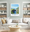 Kjeragbolten Travel Print, Travel Poster of Fjords, Norway Poster, Kjeragbolten Art Gift, Norway Art Lovers Travel Gift