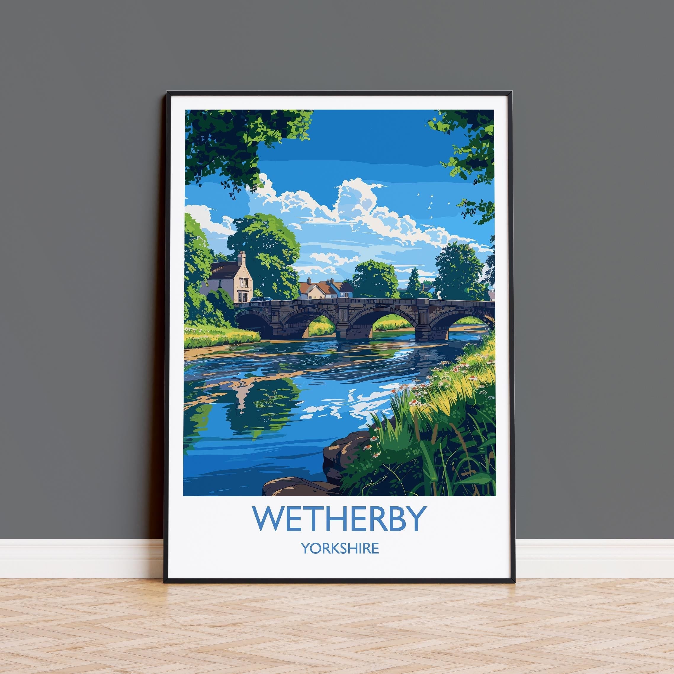 Wetherby Travel Poster Wall Art, Travel Print of Wetherby, Yorkshire, England, Wetherby Art Lovers Gift, England Gift NQ Media Designs