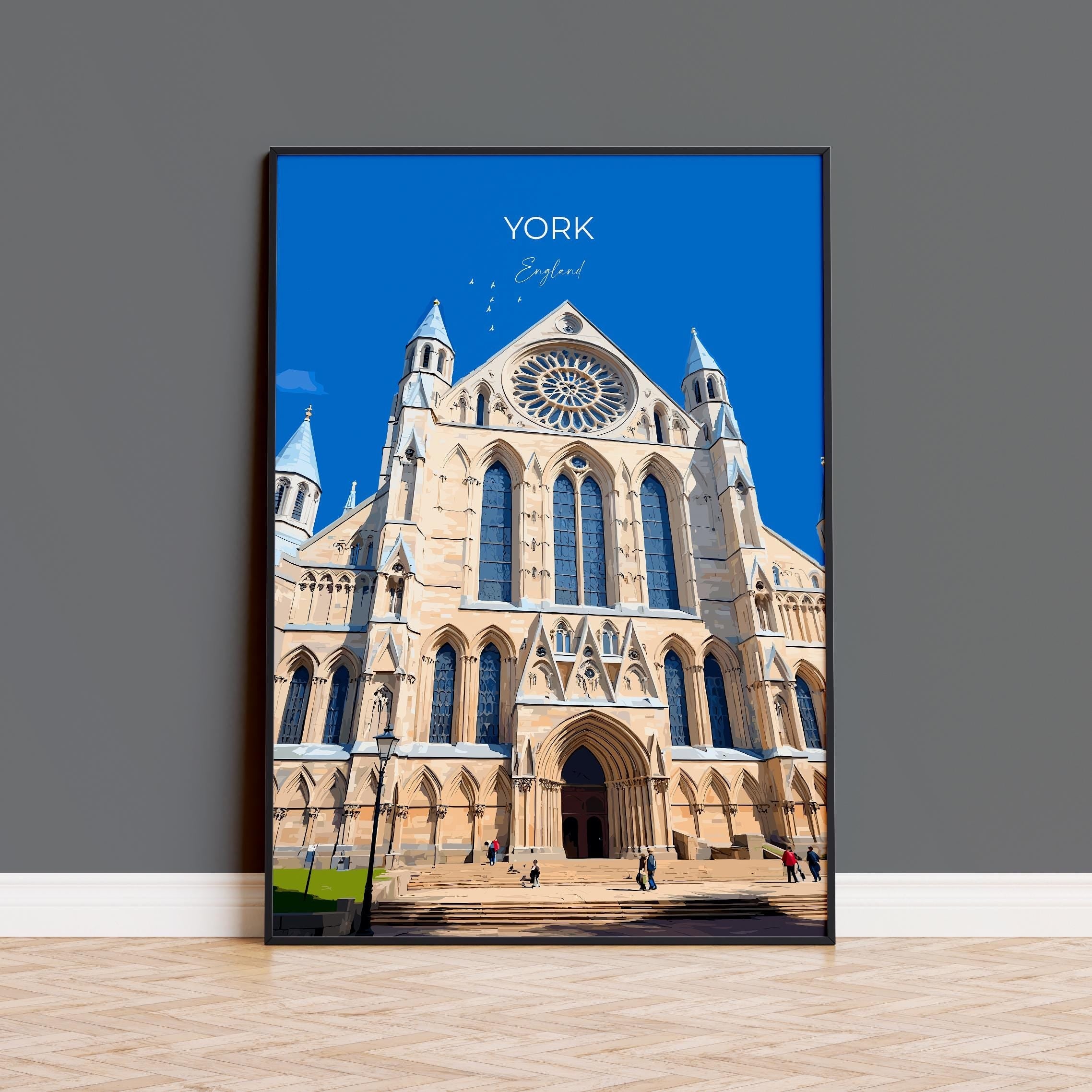 York Travel Print Wall Art, City of York Travel Poster, English Cities Art Gift, Wall Art Print NQ Media Designs