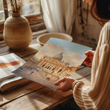 Rome St Peters Basilica Travel Print, Vatican Skyline Wall Art, Tiber River View Poster, Historic Cityscape Illustration, Italy Decor