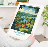 Berkshire Travel Poster Wall Art, Berkshire Travel Print, English Countryside Art Gift, Wall Art Print NQ Media Designs