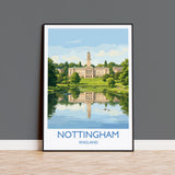 Nottingham University Travel Poster, University of Nottingham Wall Art, Historic UK University Illustration, Nottingham Gift