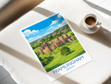Framlingham Castle Print, Suffolk Wall Art with Border, Medieval Castle Poster, English Travel Print, Framlingham Gift Print