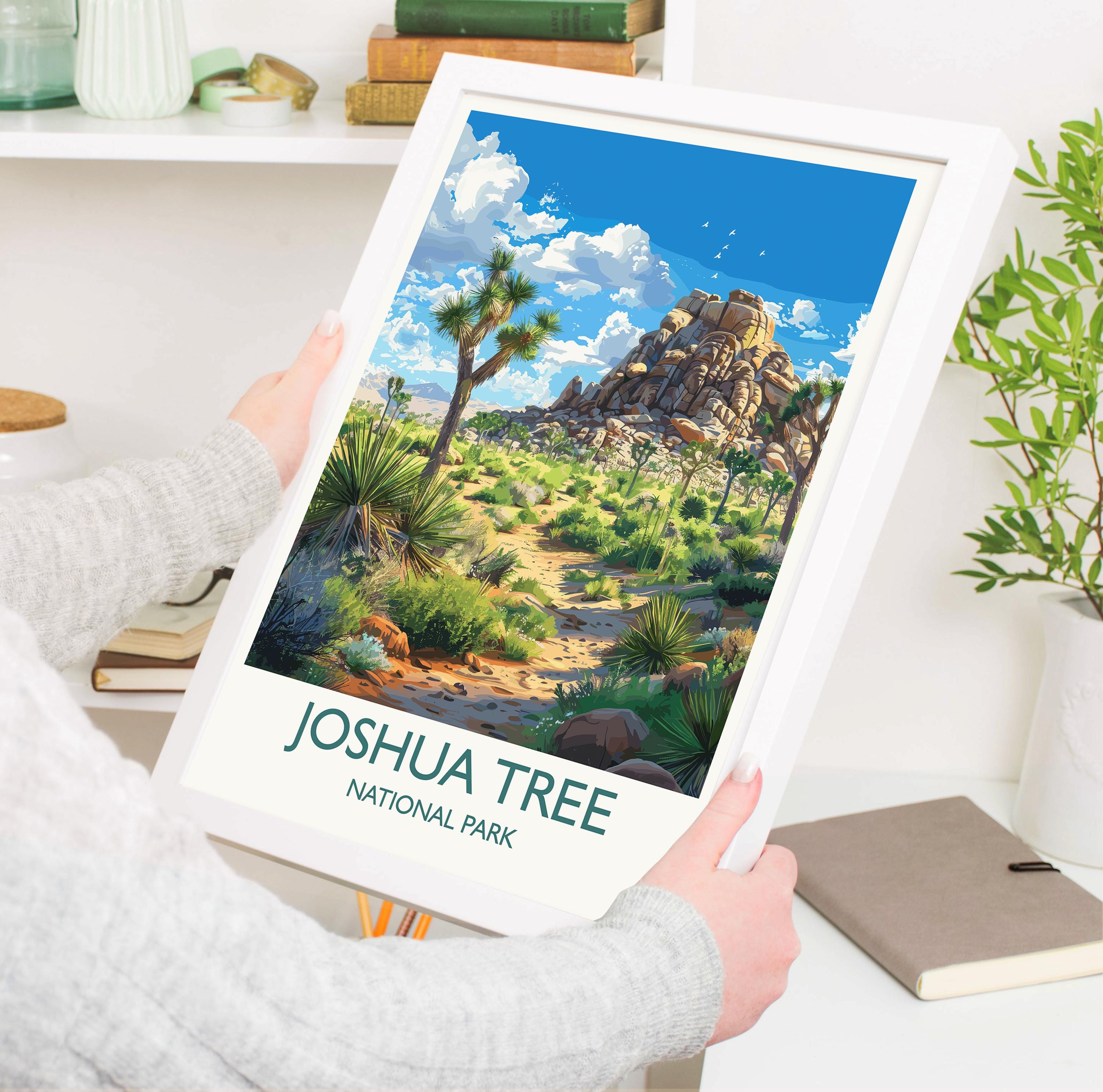 Joshua Tree National Park Travel Poster Wall Art, Travel Print of Joshua Tree, National Park Art Lovers Gift, California, USA, Wall Art Gift NQ Media Designs