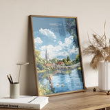 Marlow Travel Print Wall Art, Travel Poster of Marlow, England, Buckinghamshire Art Lovers Gift, Travel Art Gift NQ Media Designs